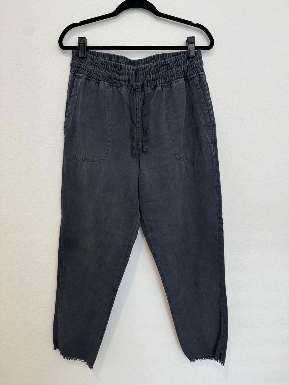 Zara Dark Gray Pull On Utility Cropped Drawstring Elastic Waistband Pants
